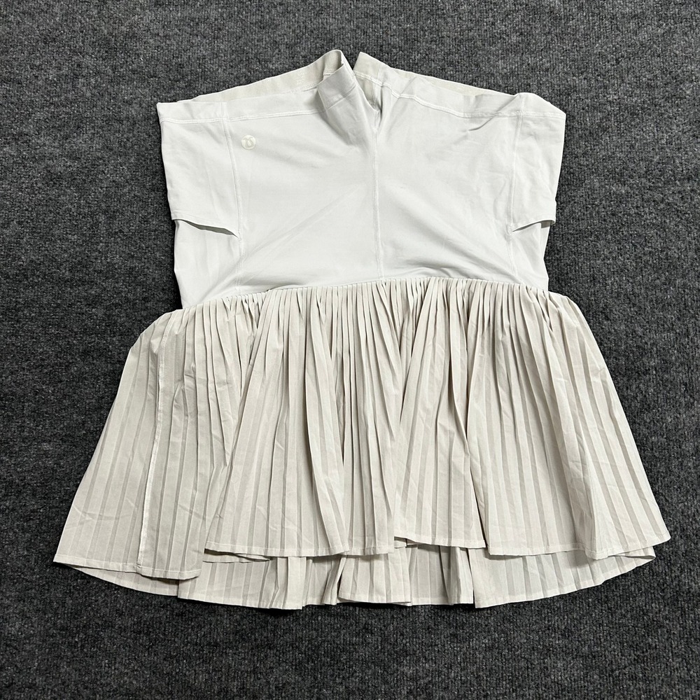 Lululemon Skort Womens Size 10 Off White Pleated Athletic Tennis Golf Pocket
